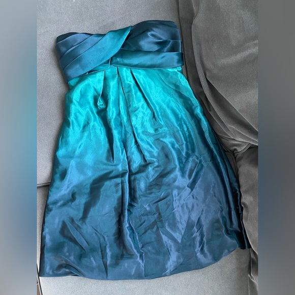 Blue and teal strapless dress - Picture 1 of 7